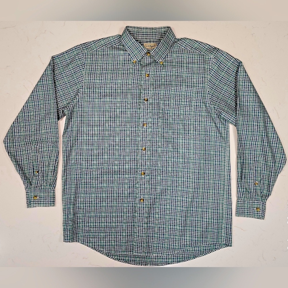L.L‎ Bean Traditional Fit Mens Button Down Long Sleeve Shirt 100% Cotton Size M